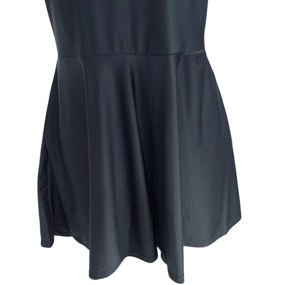 Honeymark Black Swim Dress Skater Swimsuit Coverup Medium Modest Tenniscore - Picture 8 of 9